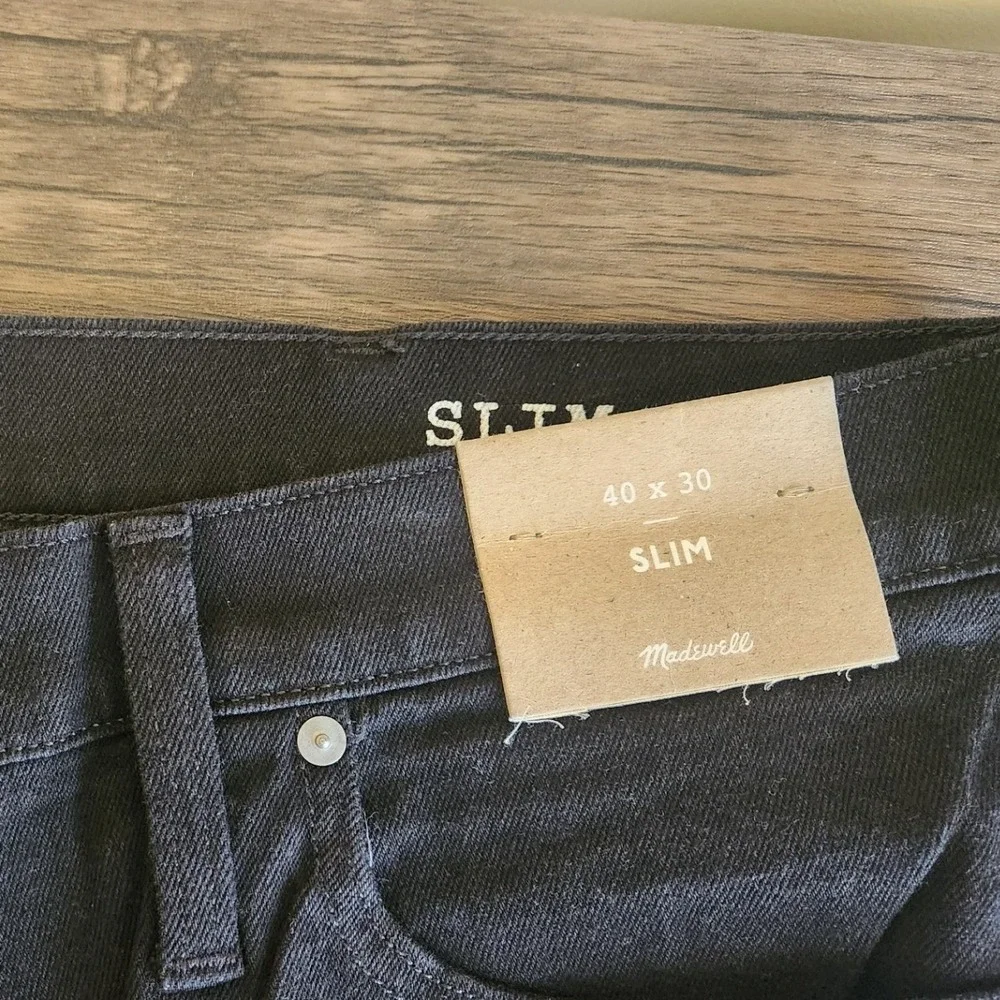 Madewell Mens Slim Jeans 40X30 Black Denim NWT